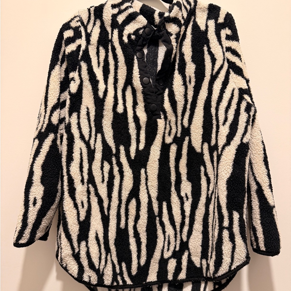 Terra & Sky Black and White Zebra Print Jacket